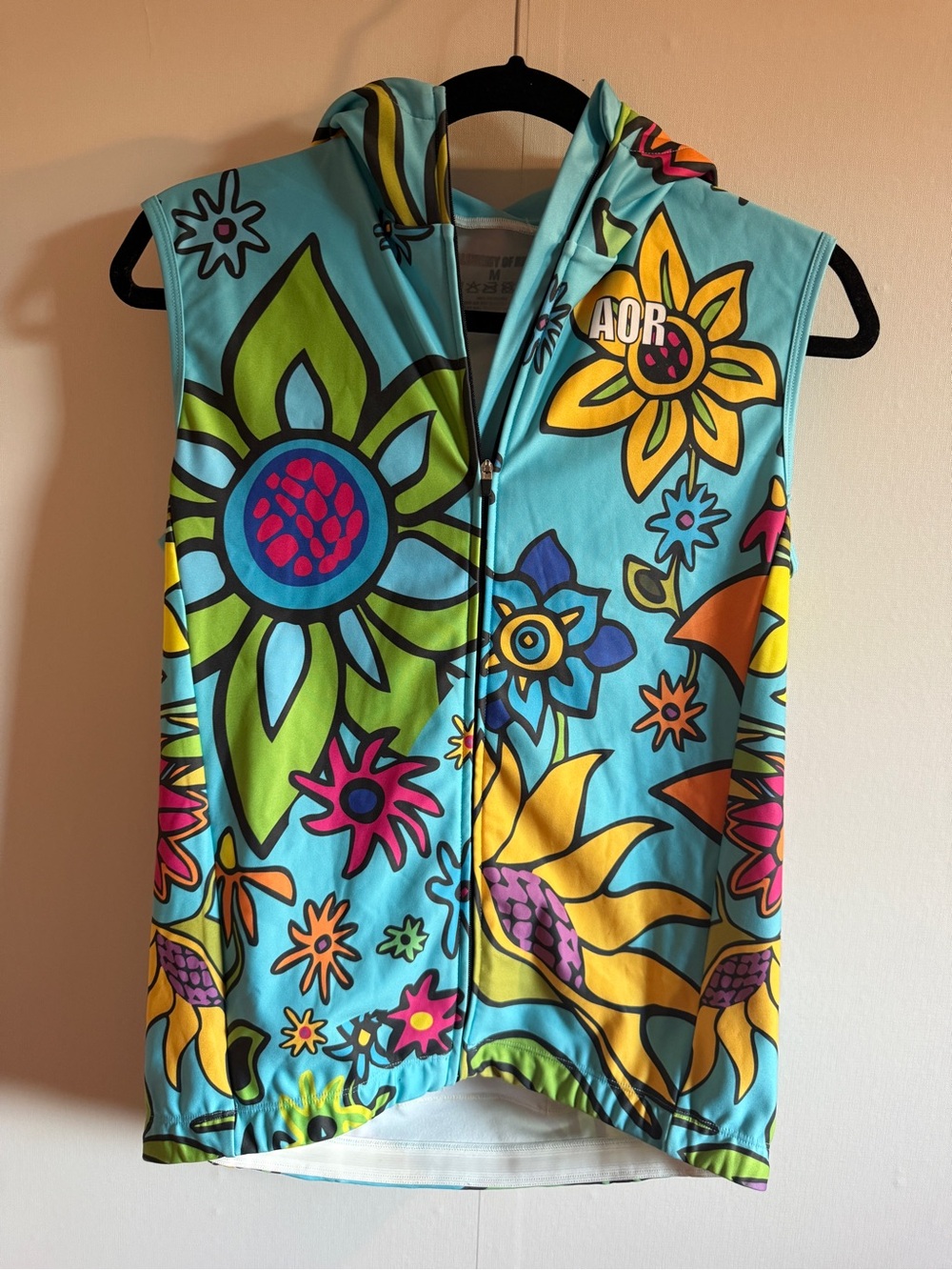 Alchemy of Ride Spring Flowers Cycling Vest Hoodie Bike Jersey M
